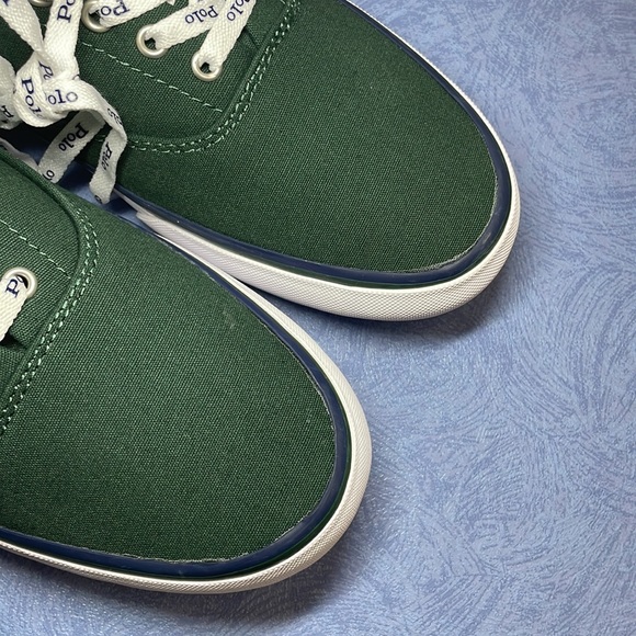 Polo Ralph Lauren Men’s Thorton 01087 Laceup Canvas Shoes Green Size 10D New - Picture 15 of 16